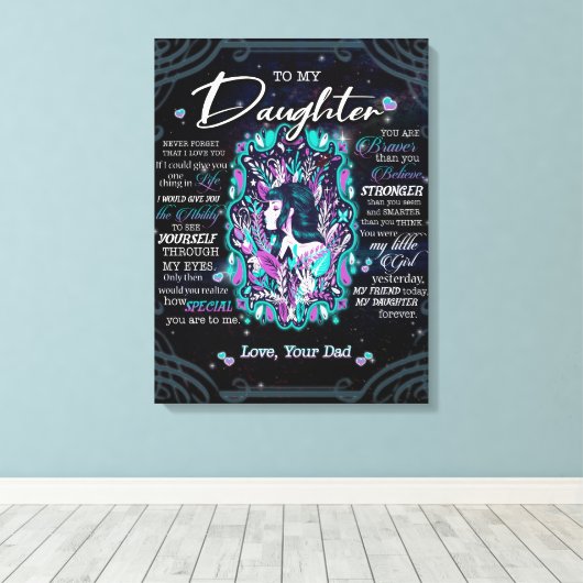 娘への贈り物、パパからの娘への手紙 キャンバスプリント (インサイチュ (ウッドフロア))