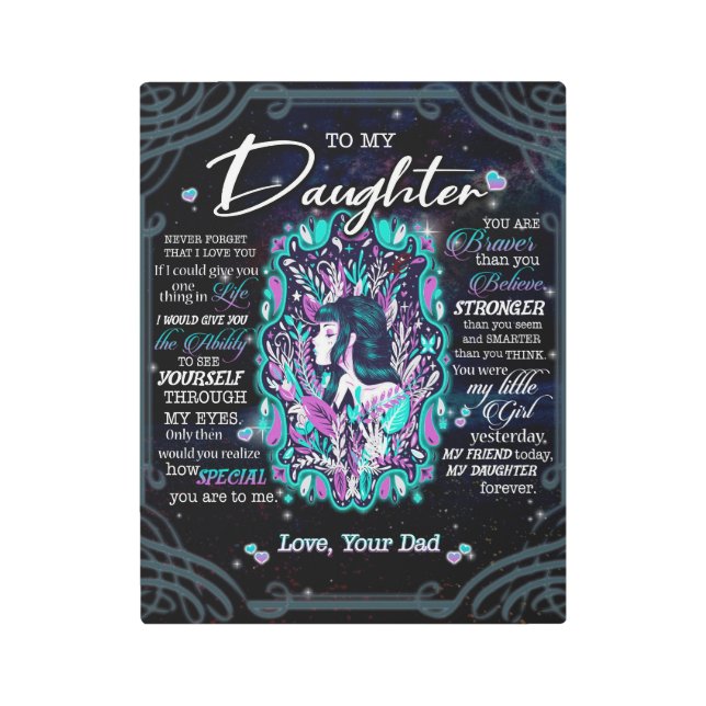 娘への贈り物、パパからの娘への手紙 メタルプリント (正面)