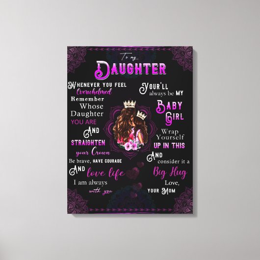 娘への贈り物、ラブレターの娘と母 キャンバスプリント (正面)
