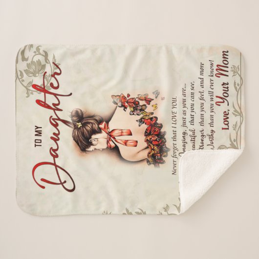 娘への贈り物、ラブレターの娘と母 シェルパブランケット (正面(横))