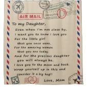 娘への贈り物、ラブレターの娘と母 シャワーカーテン (正面)