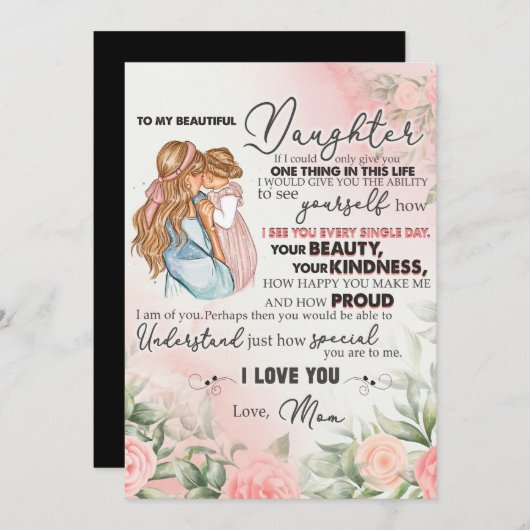 娘への贈り物、ラブレターの娘と母 シーズンカード (正面/裏面)