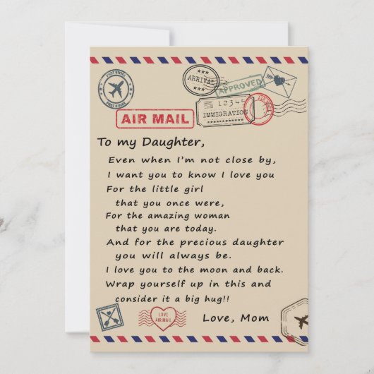 娘への贈り物、ラブレターの娘と母 シーズンカード (正面)