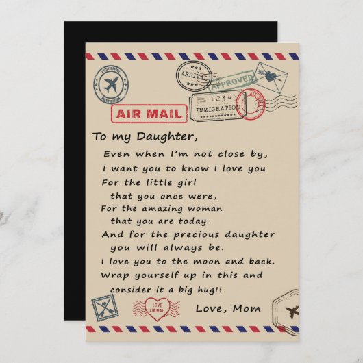 娘への贈り物、ラブレターの娘と母 シーズンカード (正面/裏面)