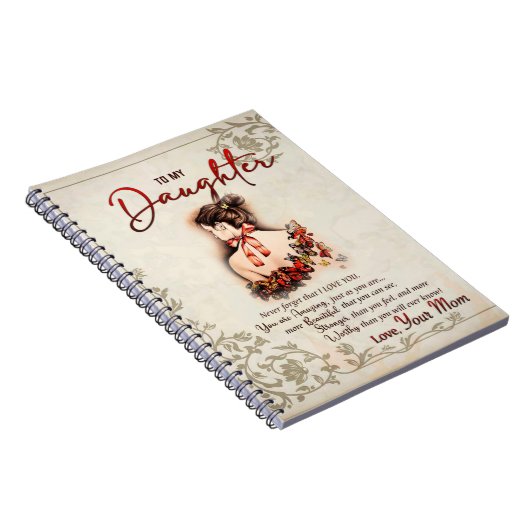 娘への贈り物、ラブレターの娘と母 ノートブック (右側)