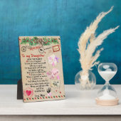 娘への贈り物、ラブレターの娘と母 フォトプラーク (側面)