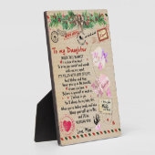 娘への贈り物、ラブレターの娘と母 フォトプラーク (側面)