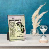 娘への贈り物、ラブレターの娘と母 フォトプラーク (側面)