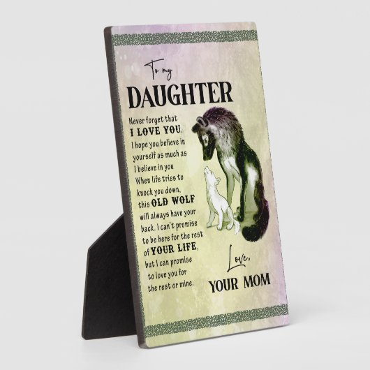 娘への贈り物、ラブレターの娘と母 フォトプラーク (側面)