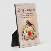 娘への贈り物、ラブレターの娘と母 フォトプラーク (側面)