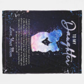 娘への贈り物、ラブレターの娘と母 フリースブランケット (正面(横))