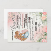 娘への贈り物、ラブレターの娘と母 案内ポストカード (正面/裏面)