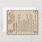 娘への贈り物、ラブレターの娘と母 案内ポストカード (正面/裏面)