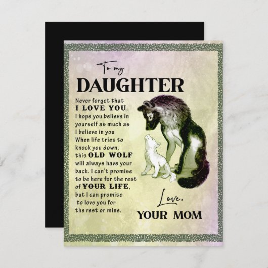 娘への贈り物、ラブレター 娘とママ 招待状 (正面/裏面)