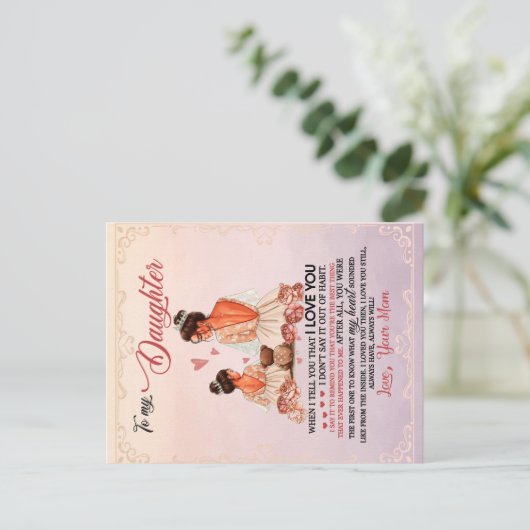 娘への贈り物、娘と母への愛の手紙 ポストカード (スタンド正面)