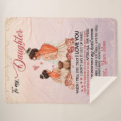 娘への贈り物、娘と母、ラブレター シェルパブランケット (正面(横))