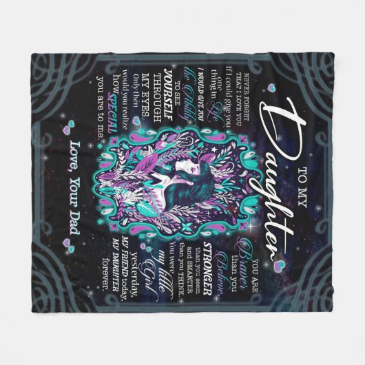 娘への贈り物、娘へのパパ フリースブランケット (正面(横))