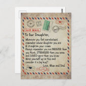 娘への贈り物、愛の手紙 私たちの娘へ ポストカード (正面/裏面)