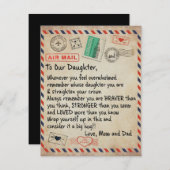 娘への贈り物、愛の手紙 私たちの娘へ 招待状 (正面/裏面)