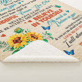 娘への贈り物、蝶好き、ヒマワリの贈り物 シェルパブランケット (3/4)