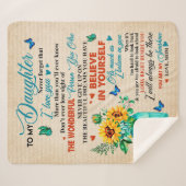 娘への贈り物、蝶好き、ヒマワリの贈り物 シェルパブランケット (正面(横))