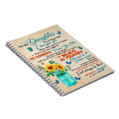 娘への贈り物、蝶好き、ヒマワリの贈り物 ノートブック (右側)