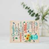 娘への贈り物、蝶好き、ヒマワリの贈り物 案内ポストカード (スタンド正面)