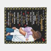 娘へパーソナライズされたの恋文パパ フリースブランケット (正面(横))