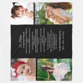 娘へ卒業式の日4写真記念 フリースブランケット