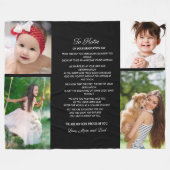 娘へ卒業式の日4写真記念 フリースブランケット (正面(横))