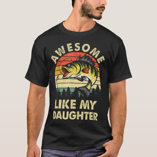 娘みたいに最高な釣り好きママ・父の日 Tシャツ (正面)