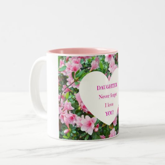 娘よ愛忘れしてないよ! ツートーンマグカップ (正面左)