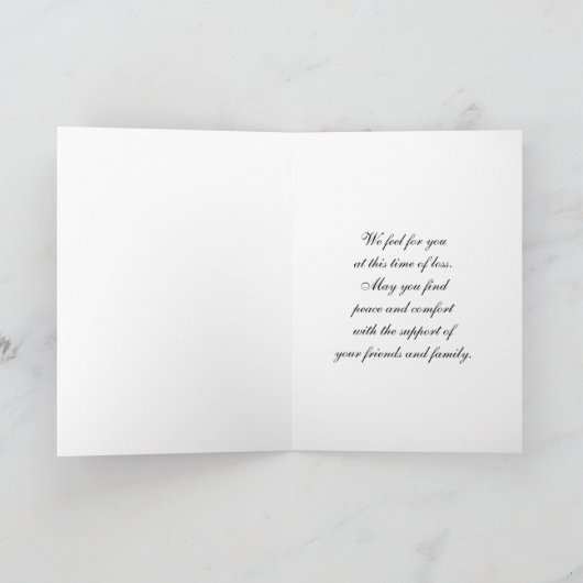 娘を亡くした悔やみや弔慰 カード (内部)