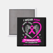 娘を偲んでピンクを身につけよう 乳がん マグネット (正面/裏面)