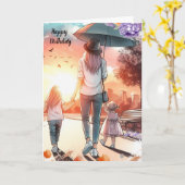 娘を持つ若い母の誕生日 カード (黄色い花)