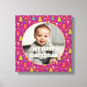 娘カスタムへの初めてのクリスマスプレゼント キャンバスプリント (正面)