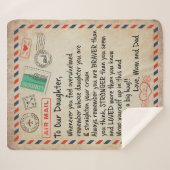 娘ギフト |お母さんからの娘さんの愛へパパ シェルパブランケット (正面(横))