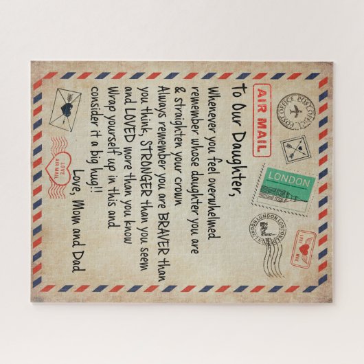 娘ギフト |お母さんからの娘さんの愛へパパ ジグソーパズル (横)