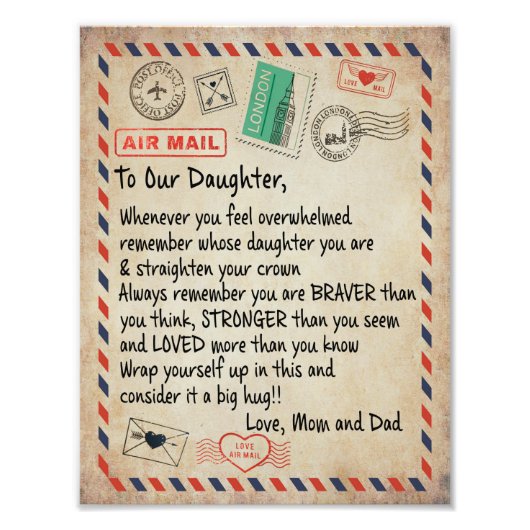 娘ギフト |お母さんからの娘さんの愛へパパ フォトプリント            (正面)