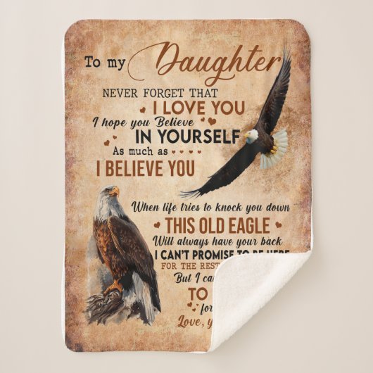 娘ギフト |パパから娘への手紙 シェルパブランケット (正面)