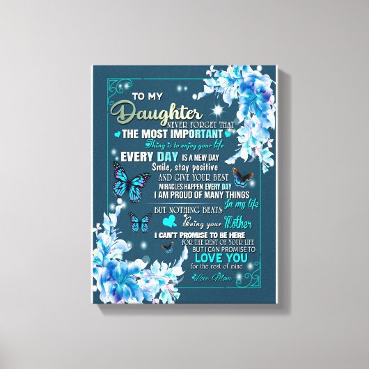 娘ギフト |母から娘への手紙 キャンバスプリント (正面)