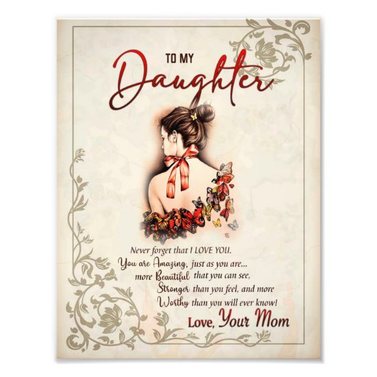 娘ギフト |母から娘への手紙 フォトプリント            (正面)