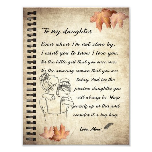 娘ギフト |母から娘への手紙 フォトプリント            (正面)