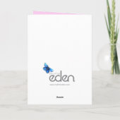 娘ダークヘアバレリーナ誕生日ピーチパープル カード (裏面)