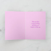 娘ダークヘアバレリーナ誕生日ピーチパープル カード (内部)