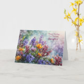 娘ハッピーバースデーワイルドフラワーかわいらし カード (黄色い花)