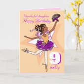 娘バレリーナ誕生日ピープルエイジングカード カード (黄色い花)