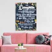 娘パーソナライズされたにパパから手紙が キャンバスプリント (インサイチュ (リビング))