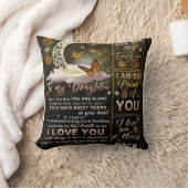 娘パーソナライズされたにパパから蝶 クッション (ブランケット)