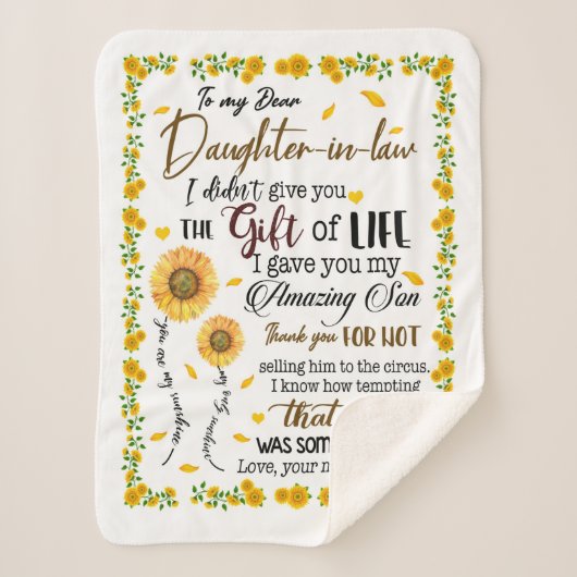 娘パーソナライズされたに義理宛ての手紙 シェルパブランケット (正面)